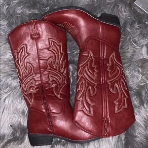 Red cowgirl boots